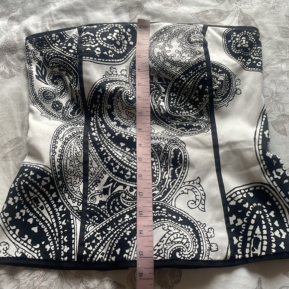 Y2K Black White Paisley Strapless Bustier Corset Crop Top 2 Vamp Whimsigoth - Picture 8 of 8